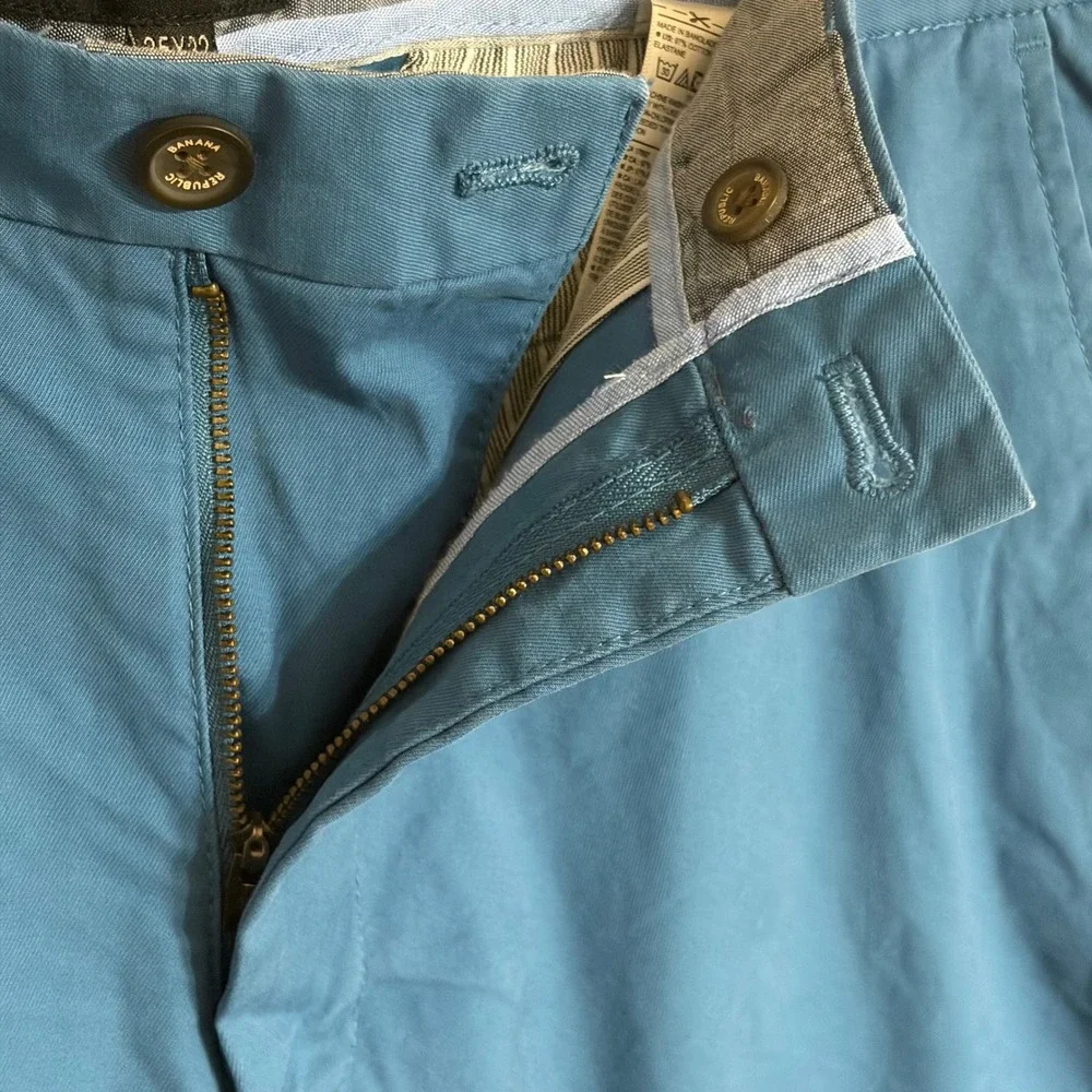 Banana Republic Mason Chino Mens 35x32 Blue Athletic Tapered Fit Stretch Pants